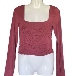 Wilfred Pink Ruched Square Neck Blouse